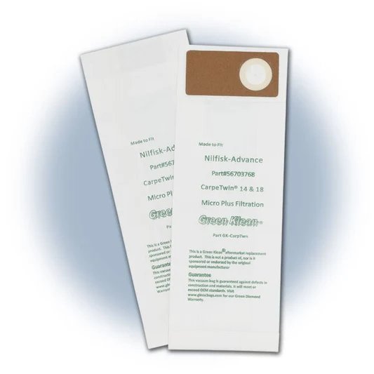 Replacement Vacuum Bags - Nilfisk Carpetwin Upright 14/18, Advac models - 10pkgs of 10 bags/case (100)