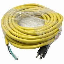 Power Cord - 75 Ft., 14/3 SJTW, 300 Volt, Yellow, - No Plug End
